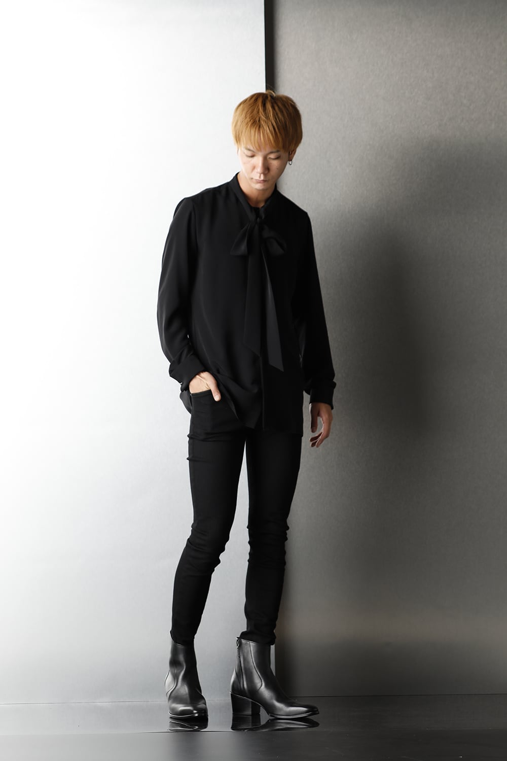 リボンシャツ ブラック