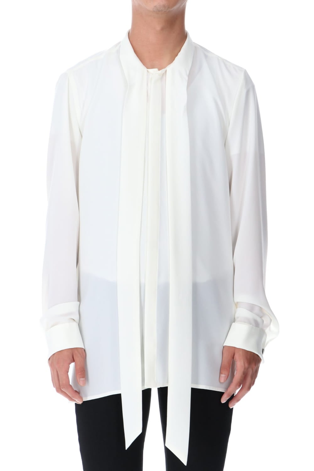 リボンシャツ オフホワイト