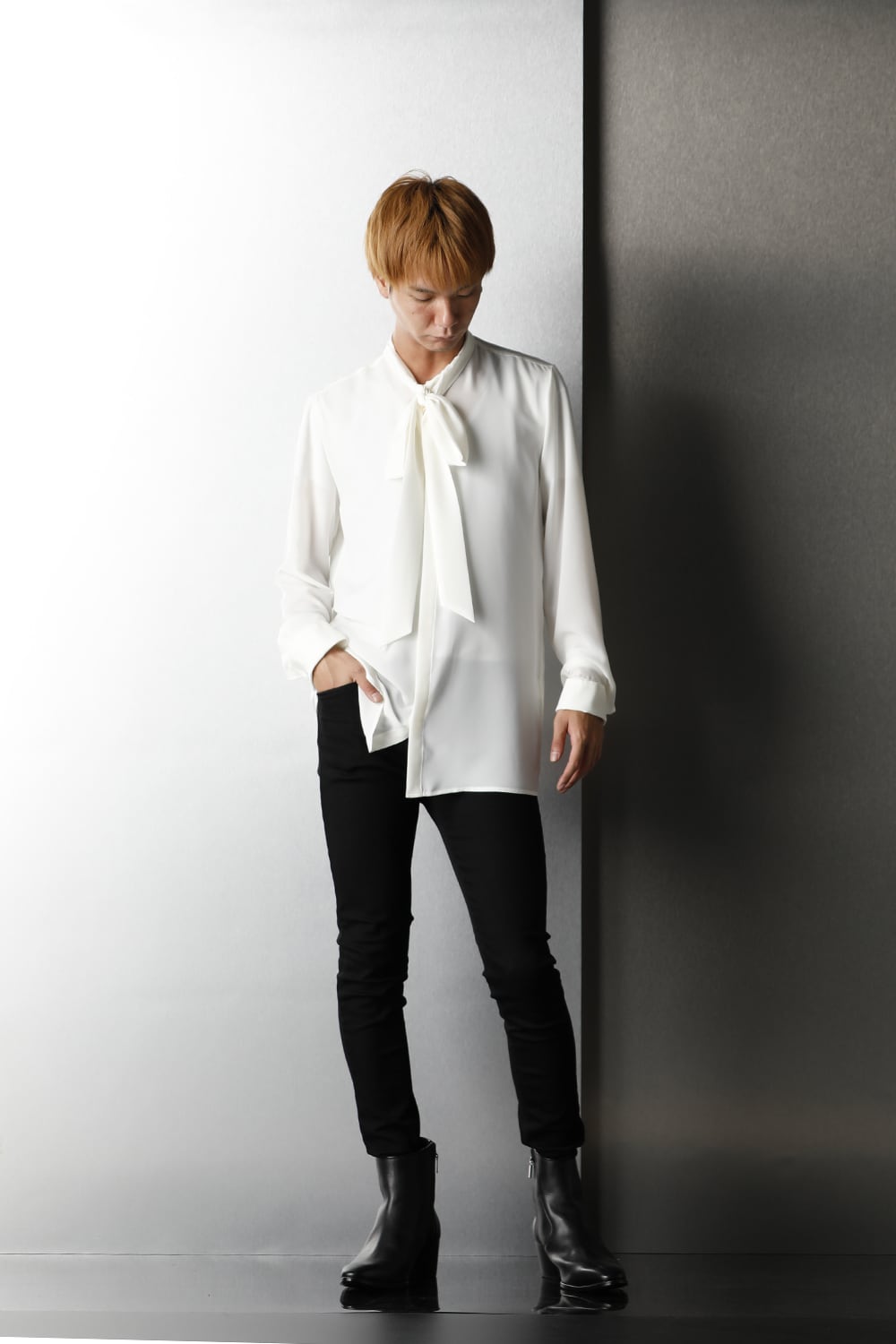 リボンシャツ オフホワイト