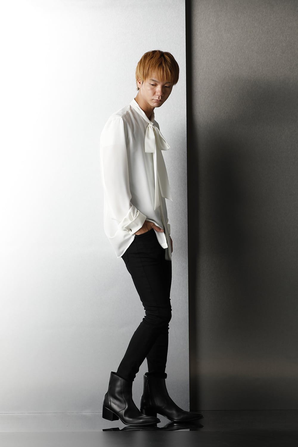 リボンシャツ オフホワイト