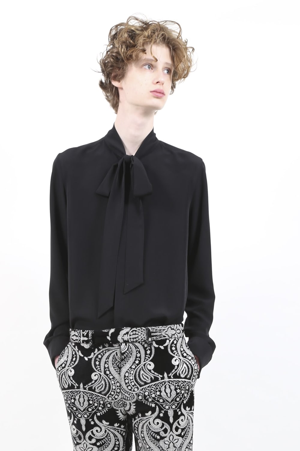 リボンシャツ ブラック