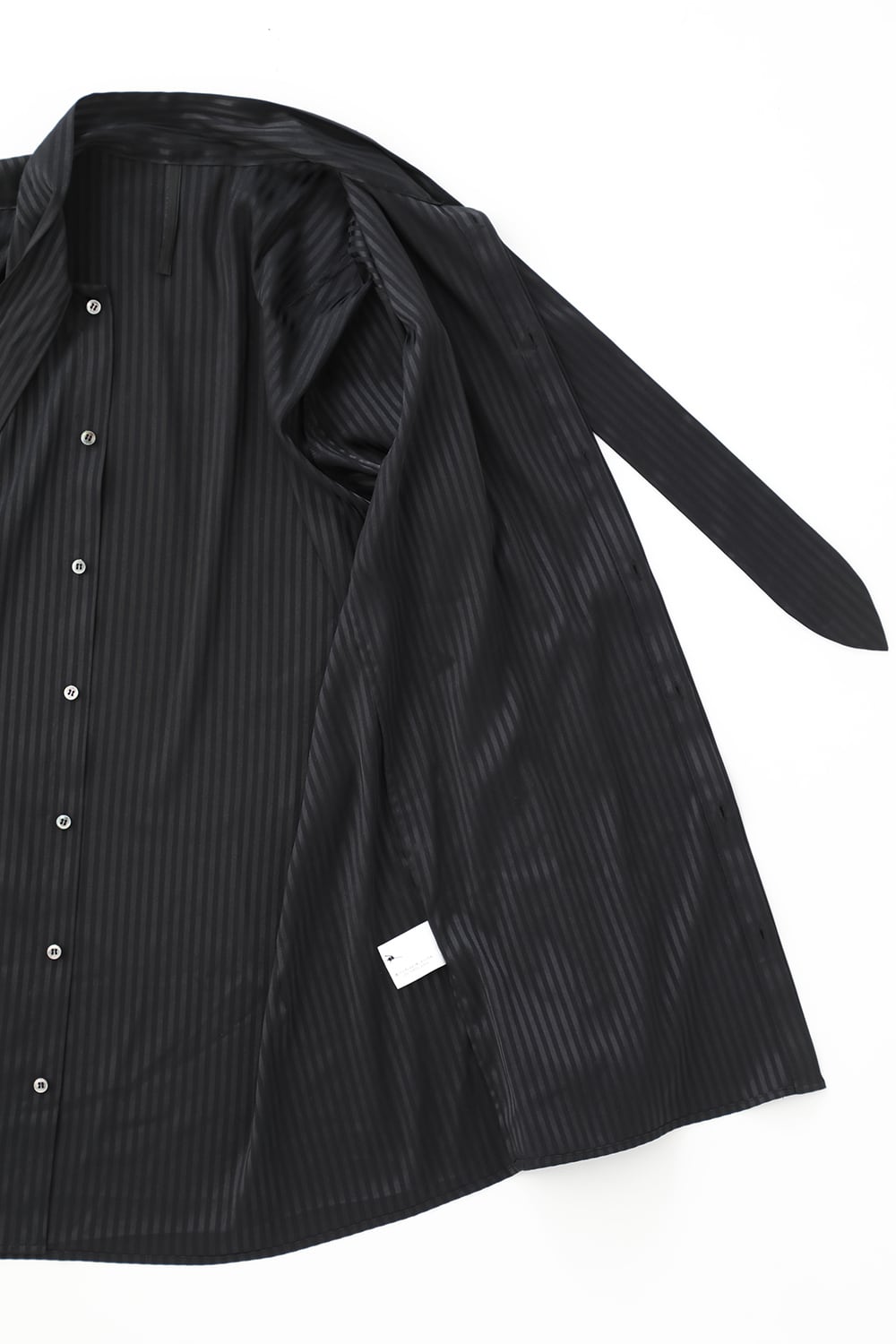 Stripe Ribbon Shirt Black