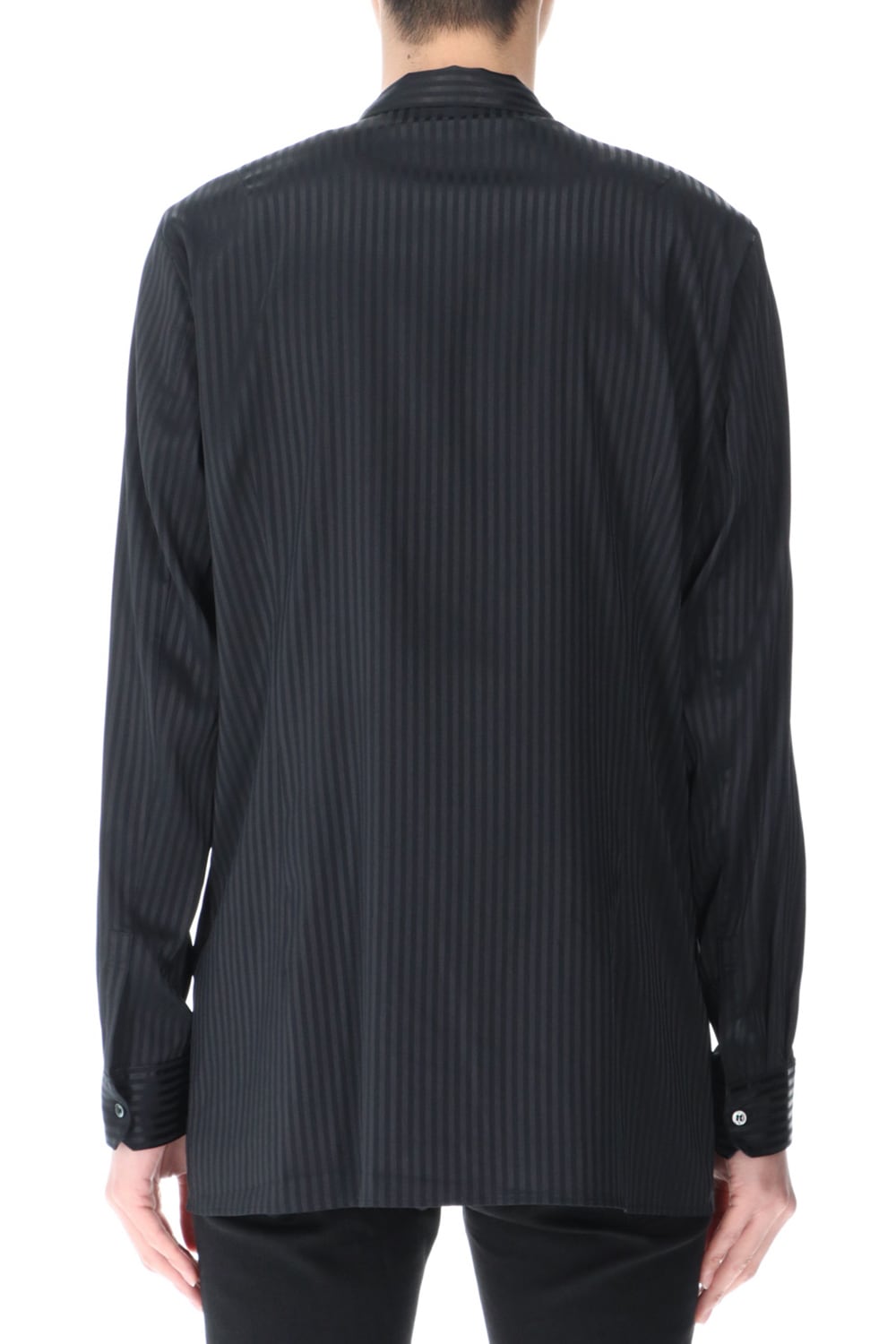 Stripe Ribbon Shirt Black