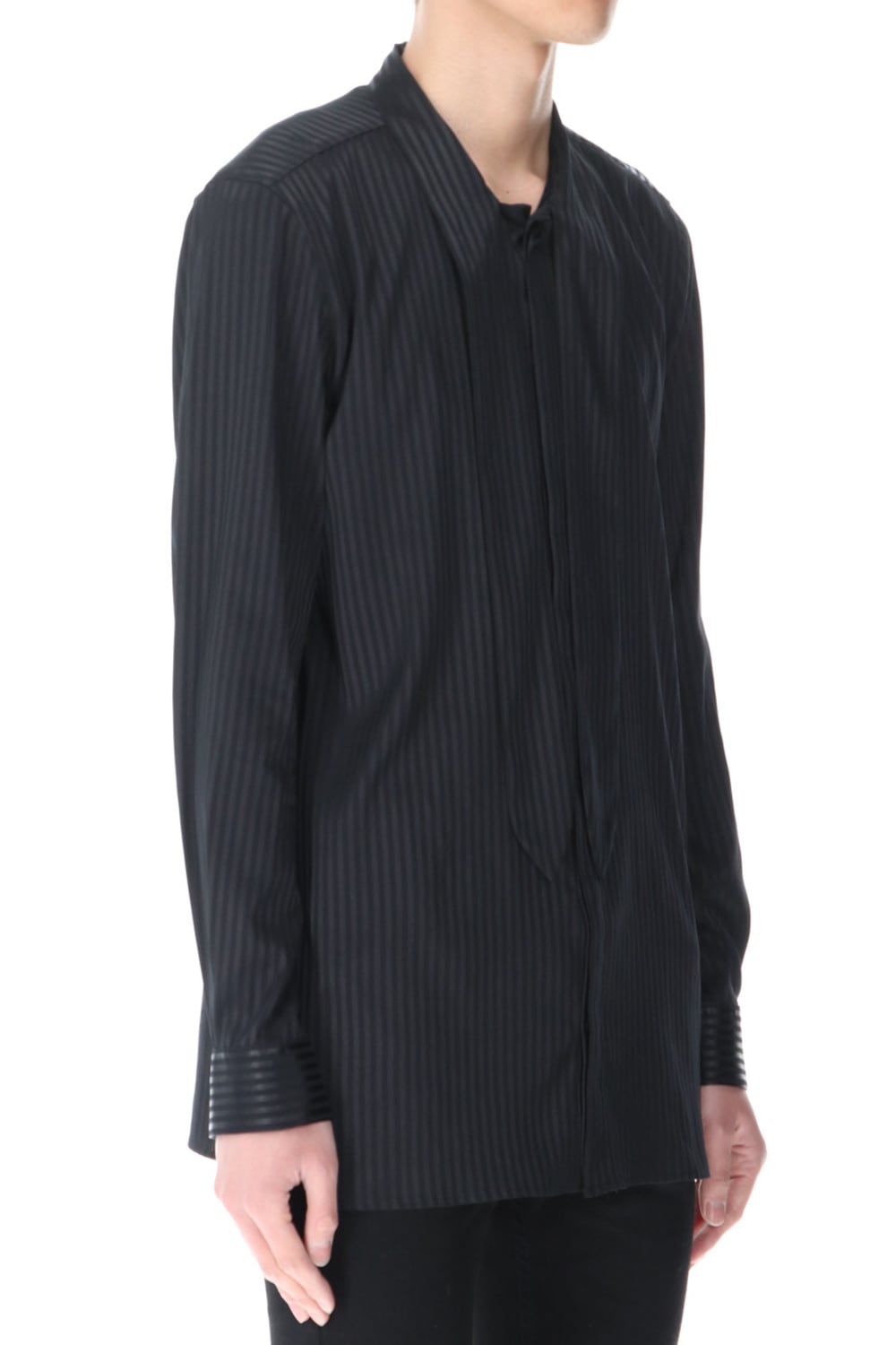 Stripe Ribbon Shirt Black