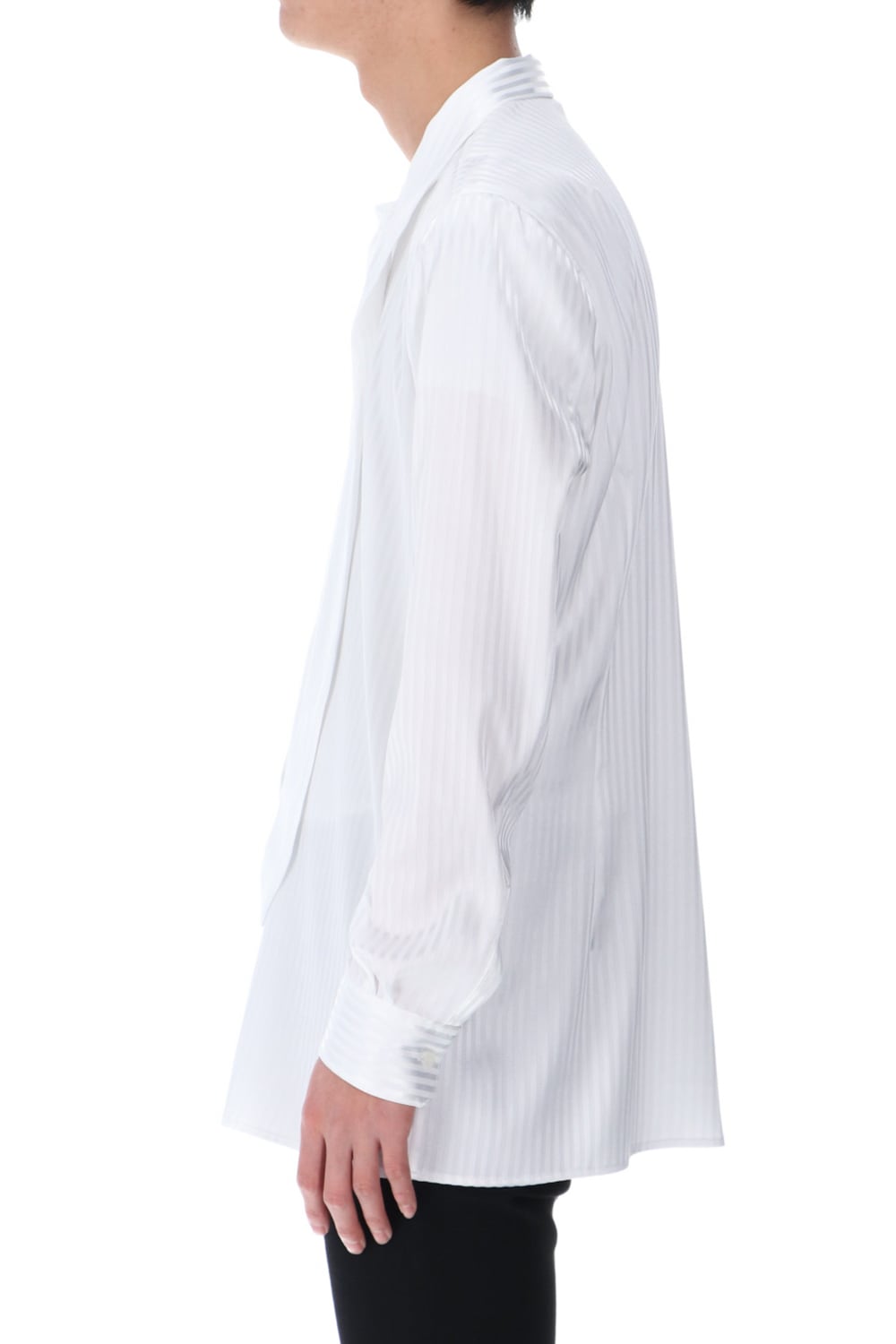 Stripe Ribbon Shirt White