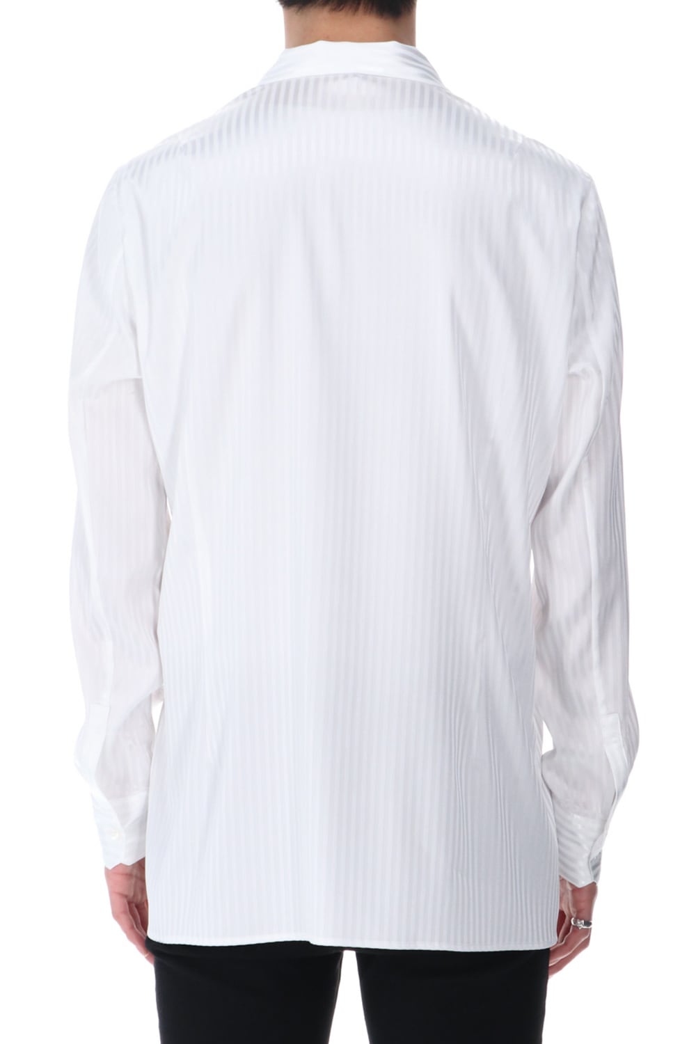 Stripe Ribbon Shirt White