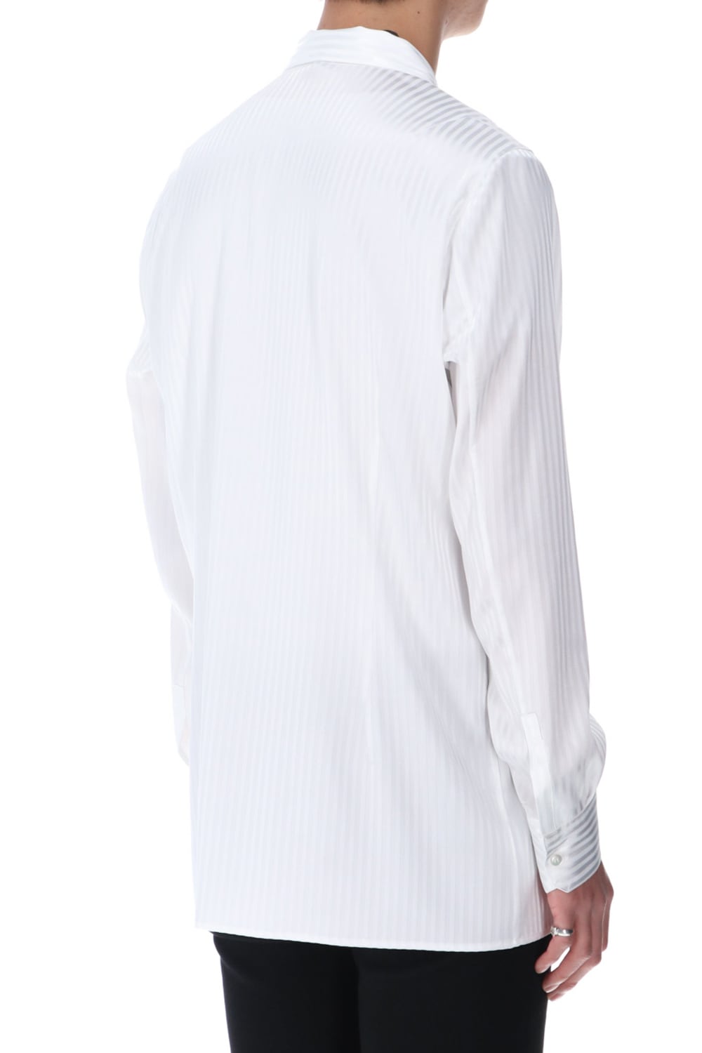 Stripe Ribbon Shirt White