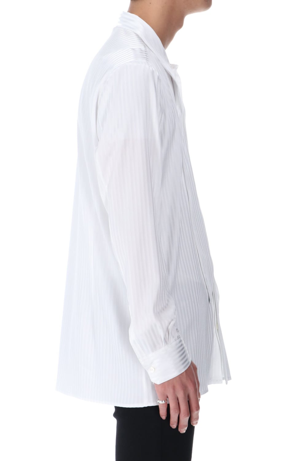 Stripe Ribbon Shirt White