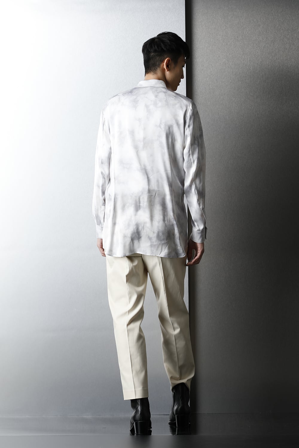 サテンマーブルプリントシャツ ザックスマーブル