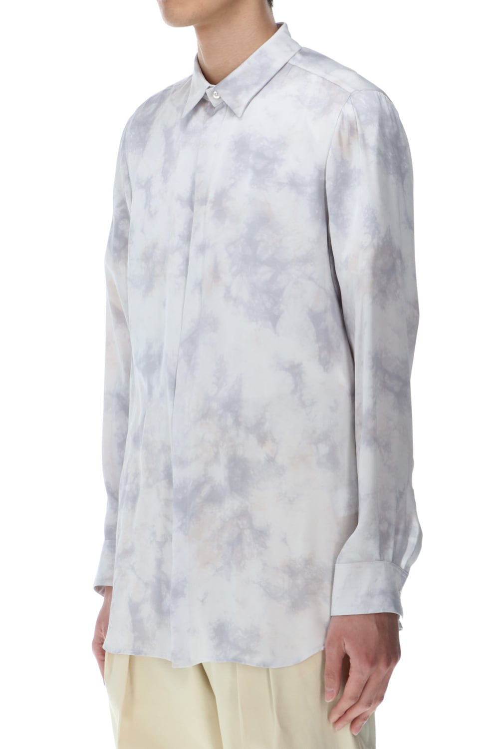 サテンマーブルプリントシャツ ザックスマーブル