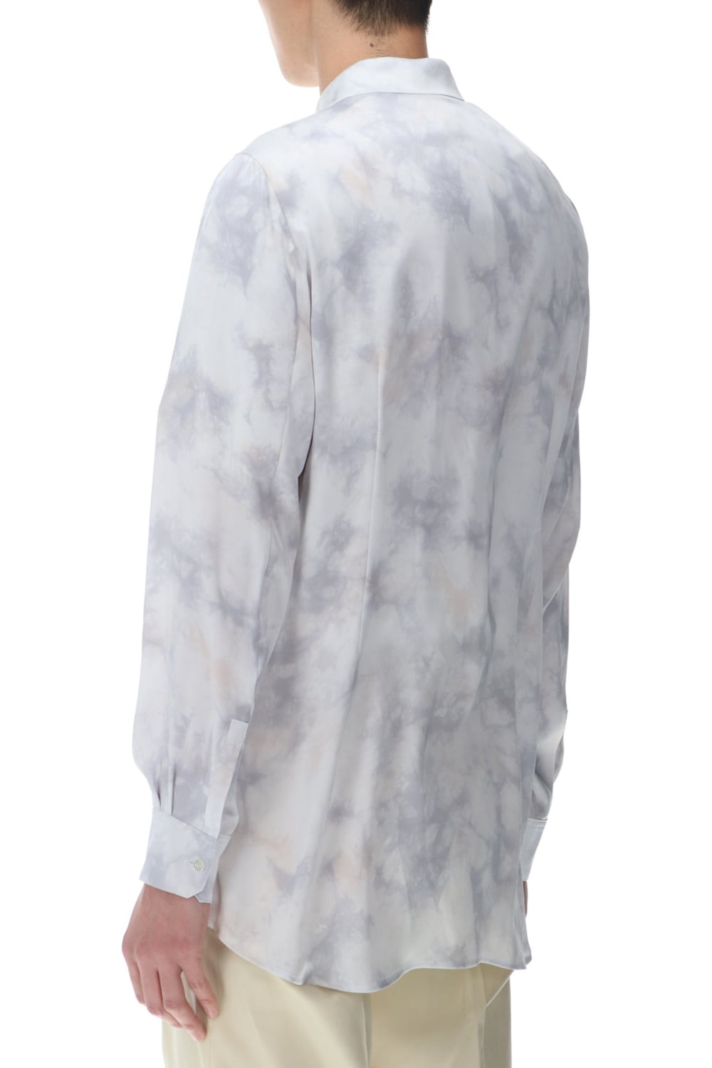 サテンマーブルプリントシャツ ザックスマーブル