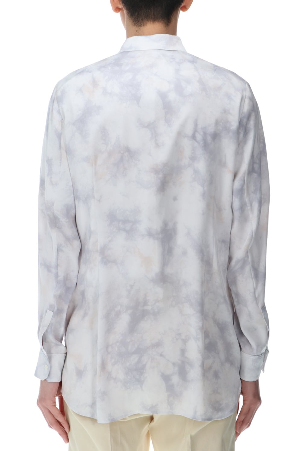 サテンマーブルプリントシャツ ザックスマーブル