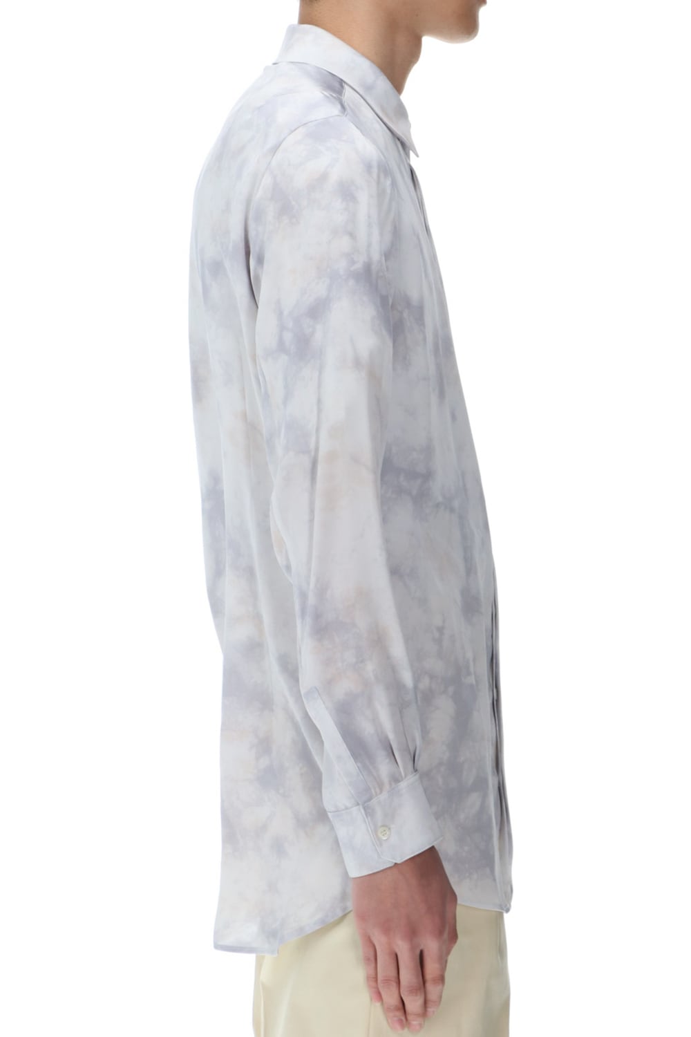 サテンマーブルプリントシャツ ザックスマーブル