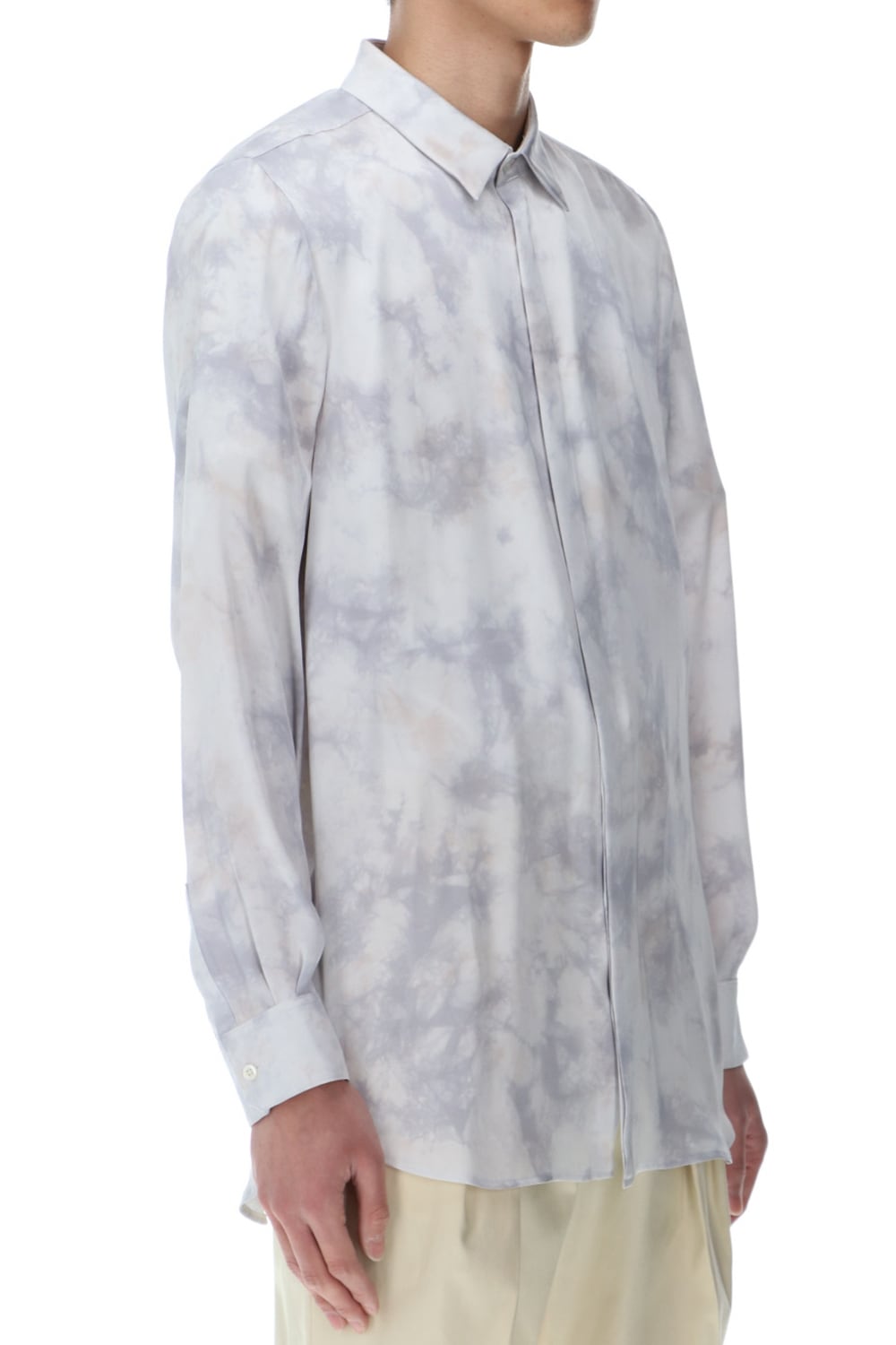 サテンマーブルプリントシャツ ザックスマーブル