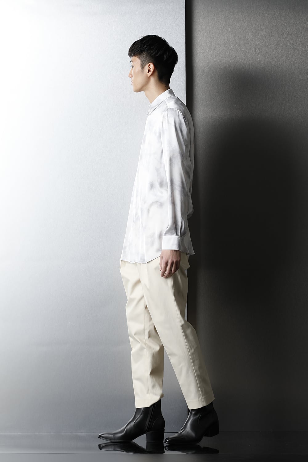 サテンマーブルプリントシャツ ザックスマーブル