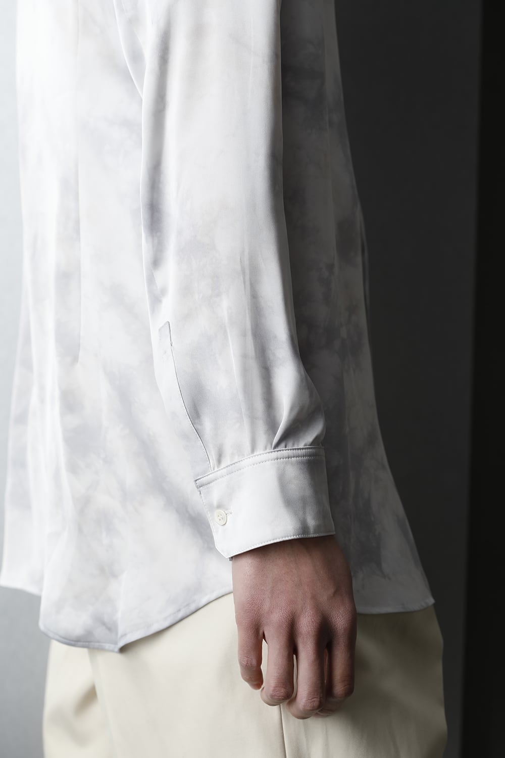 サテンマーブルプリントシャツ ザックスマーブル