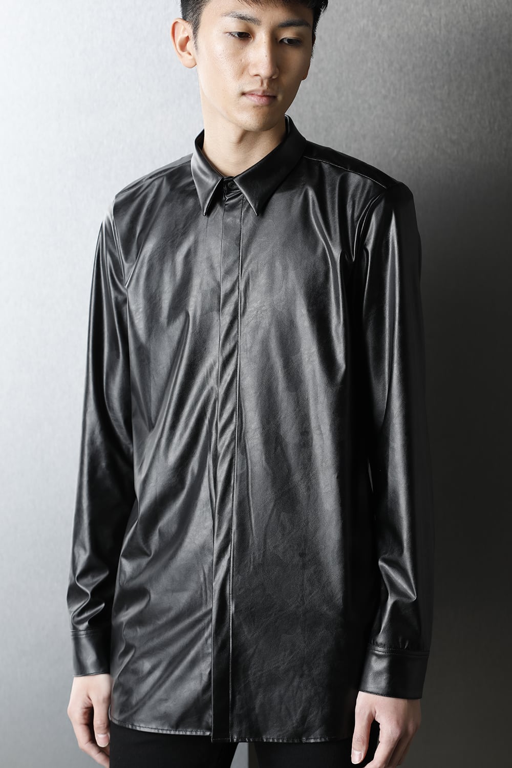 Fake Leather Shirt Black
