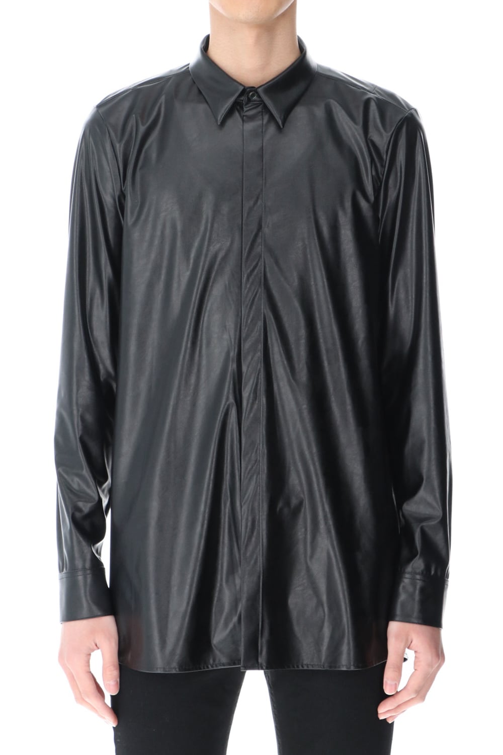 Fake Leather Shirt Black