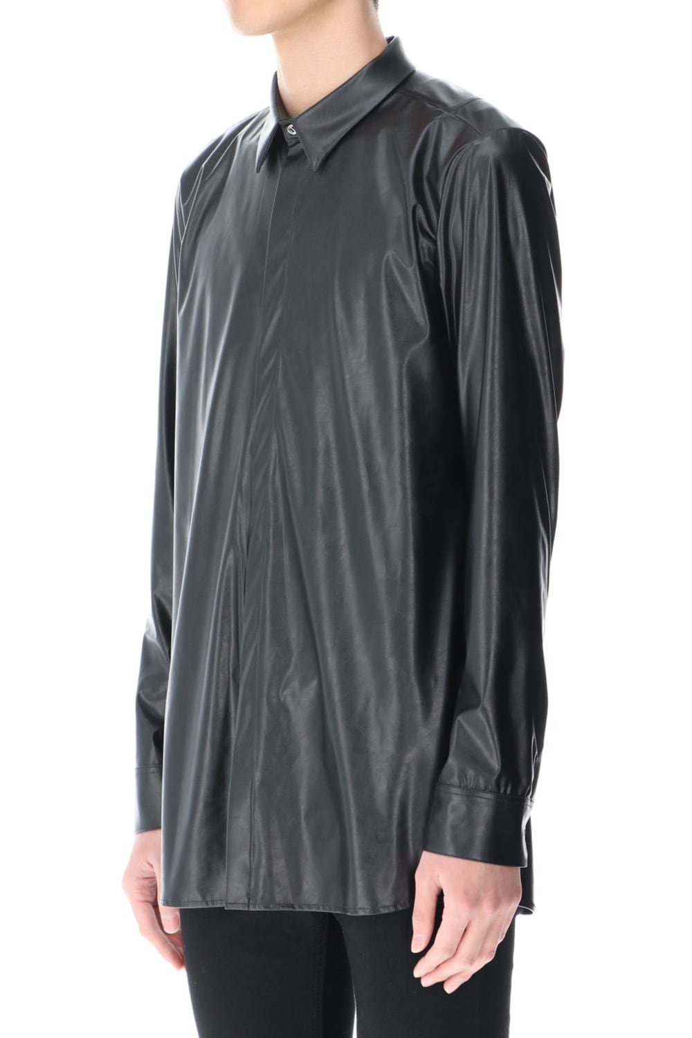 Fake Leather Shirt Black