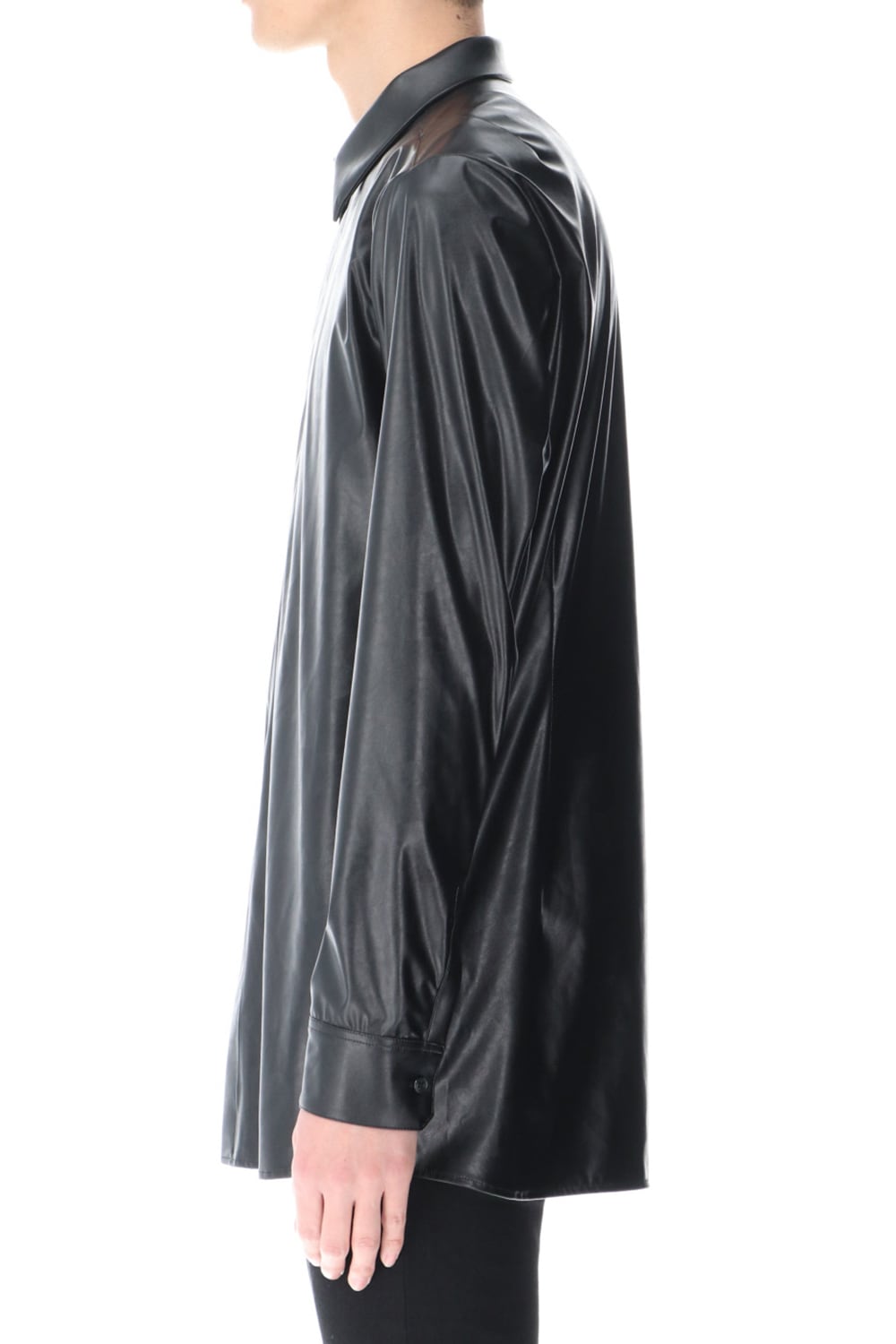 Fake Leather Shirt Black