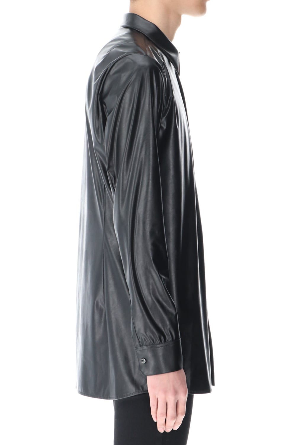 Fake Leather Shirt Black