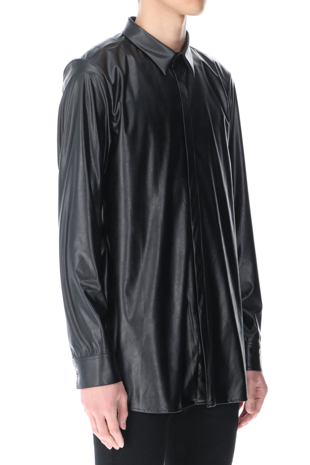 Fake Leather Shirt Black