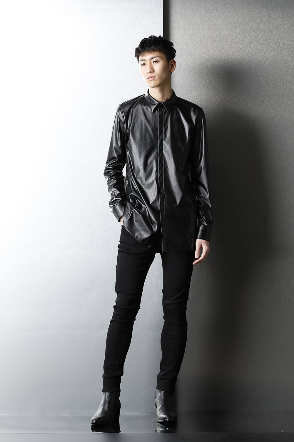 Fake Leather Shirt Black