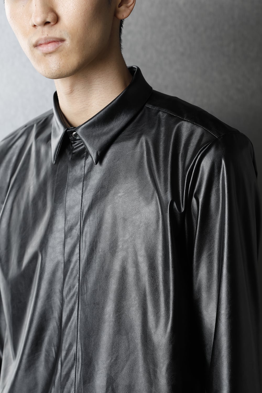 Fake Leather Shirt Black