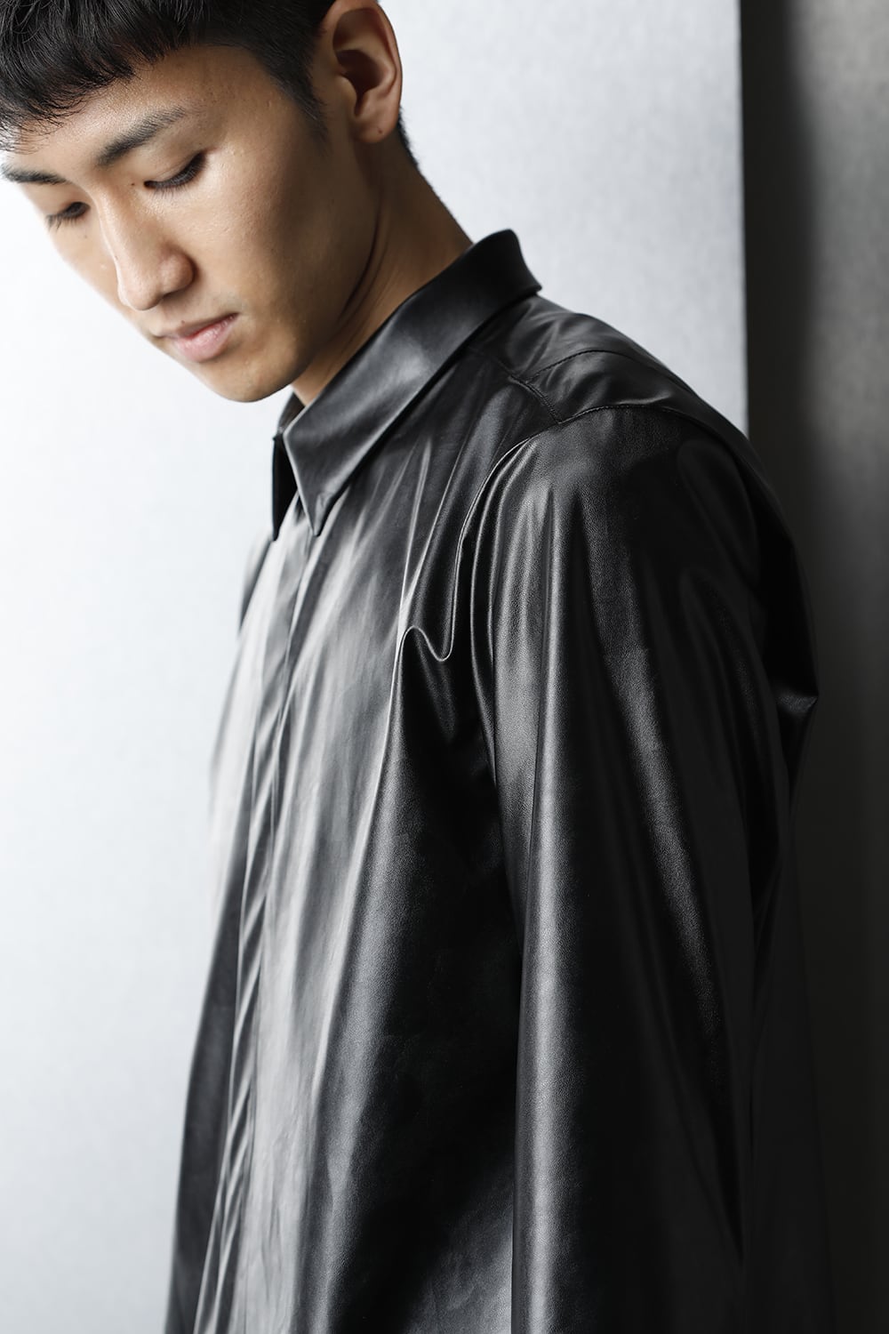 Fake Leather Shirt Black