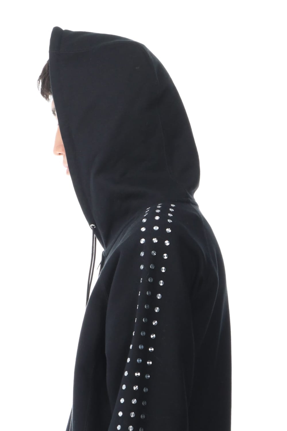 Studs Zip Up Hoodie BLACK