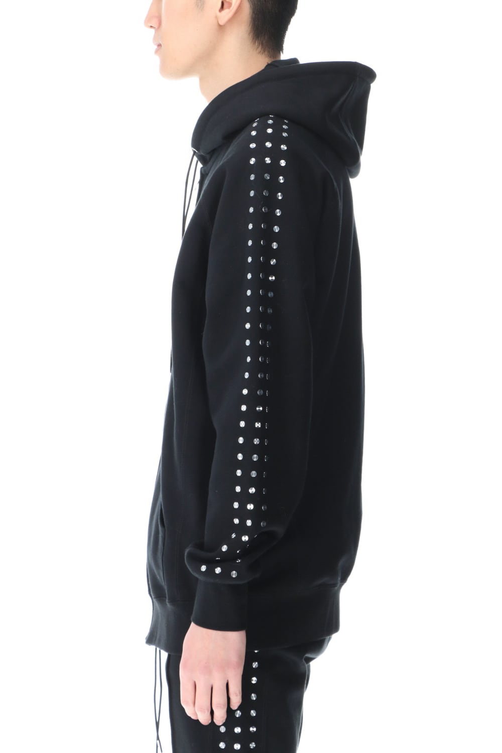 Studs Zip Up Hoodie BLACK