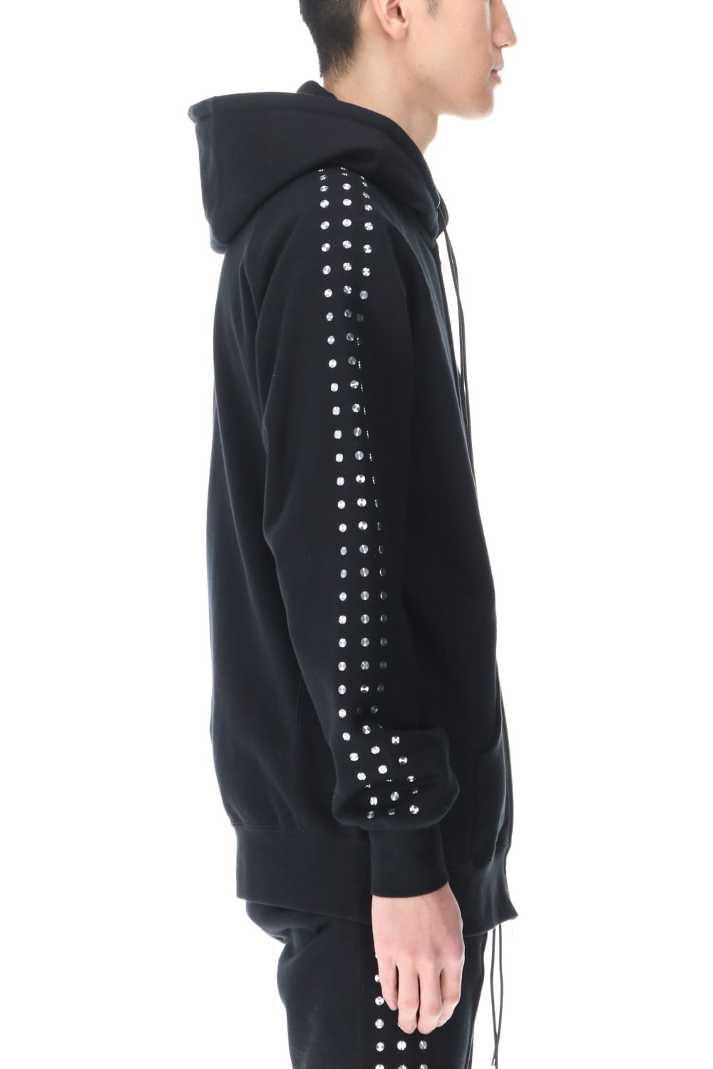 Studs Zip Up Hoodie BLACK