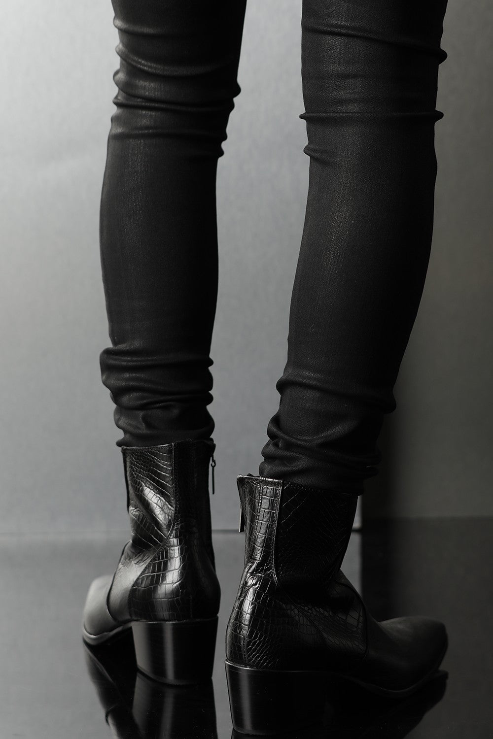 EX Fit Denim Black Coating Leggings Denim Pants