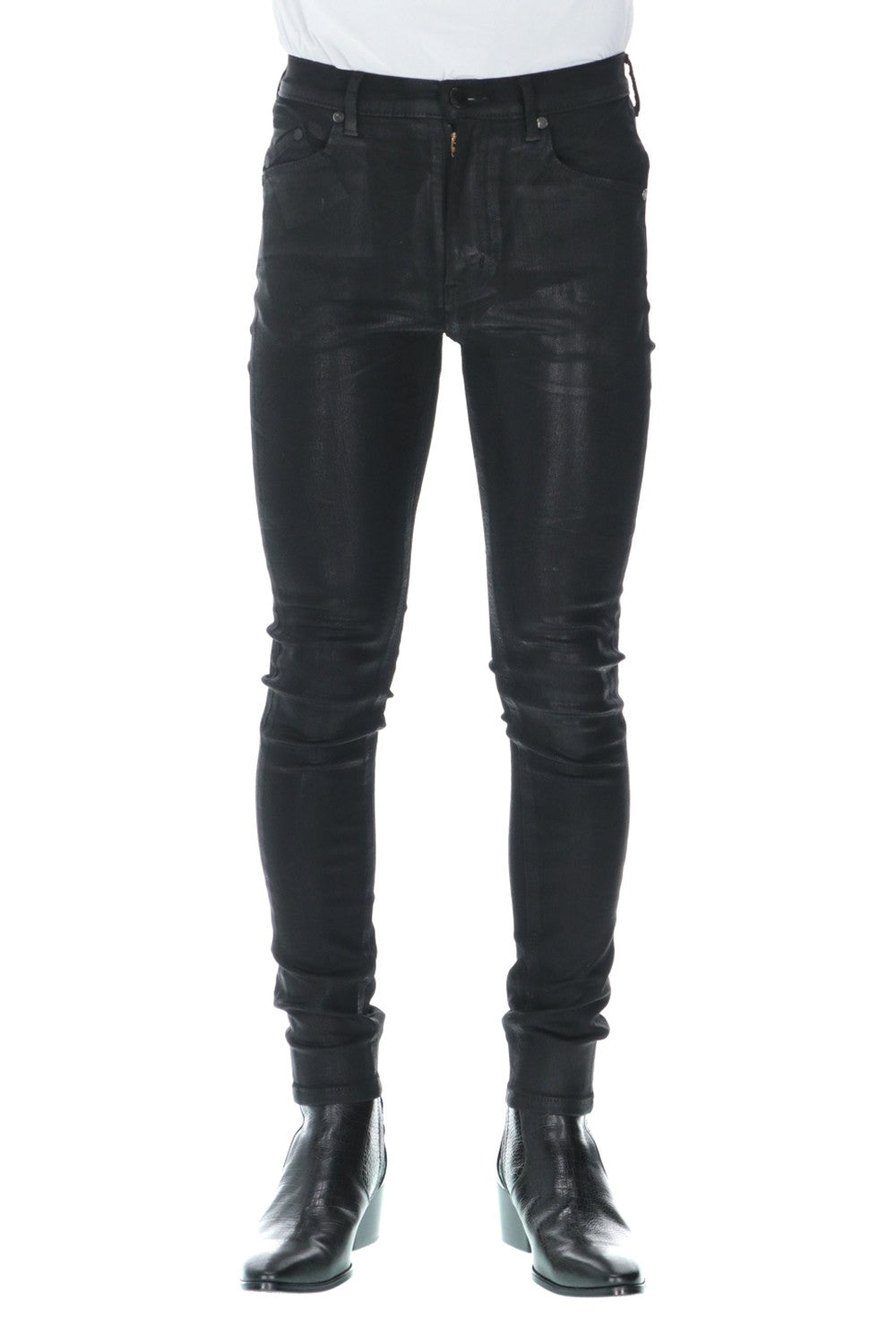 EX Fit Denim Black Coating Leggings Denim Pants