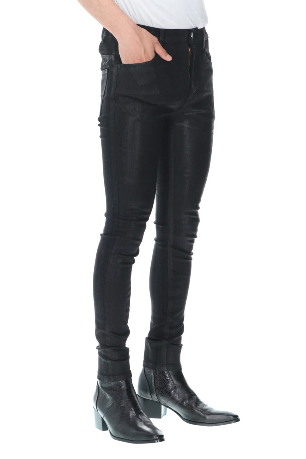 EX Fit Denim Black Coating Leggings Denim Pants
