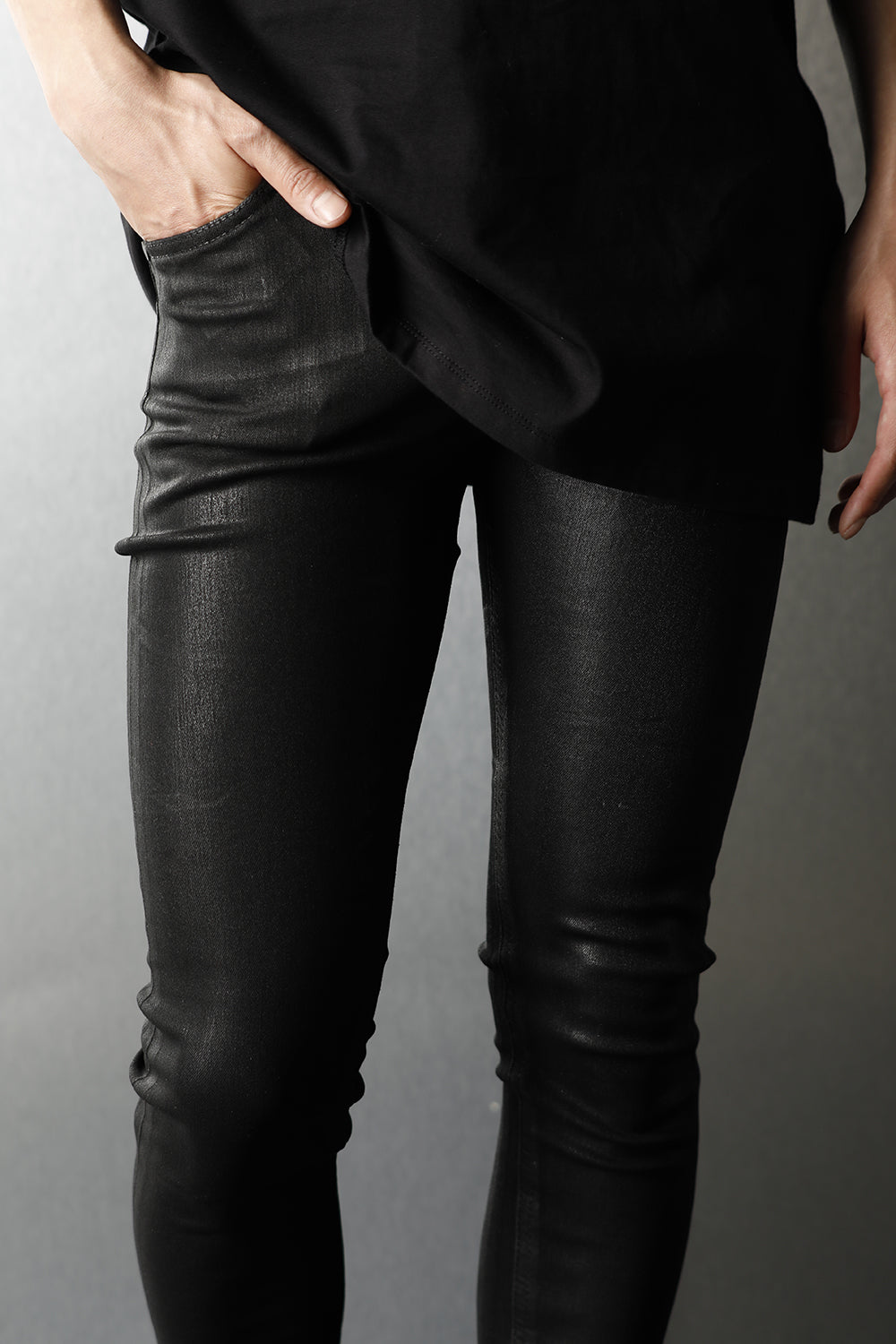 EX fit denim coating leggings pants