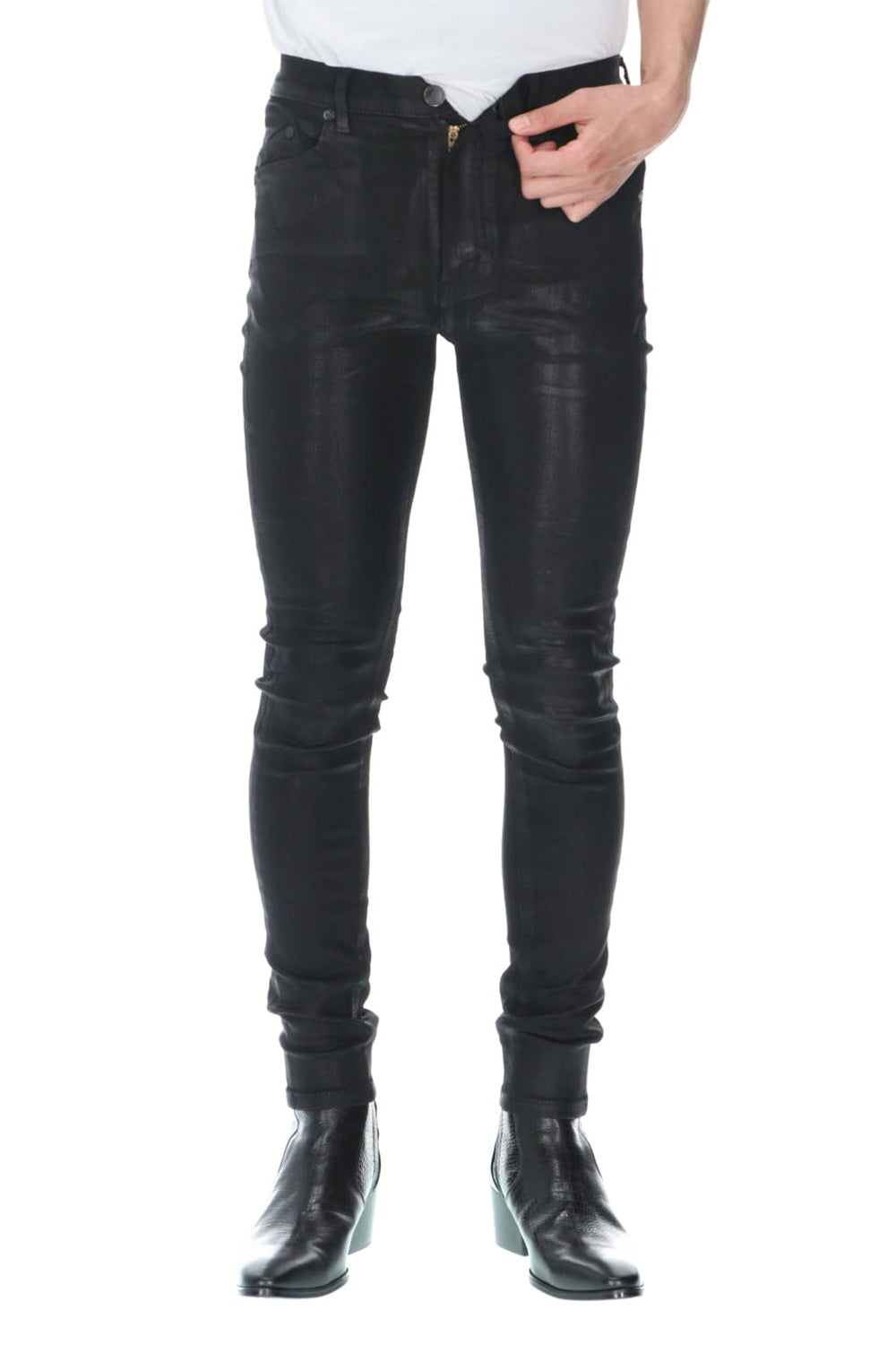 EX fit denim coating leggings pants