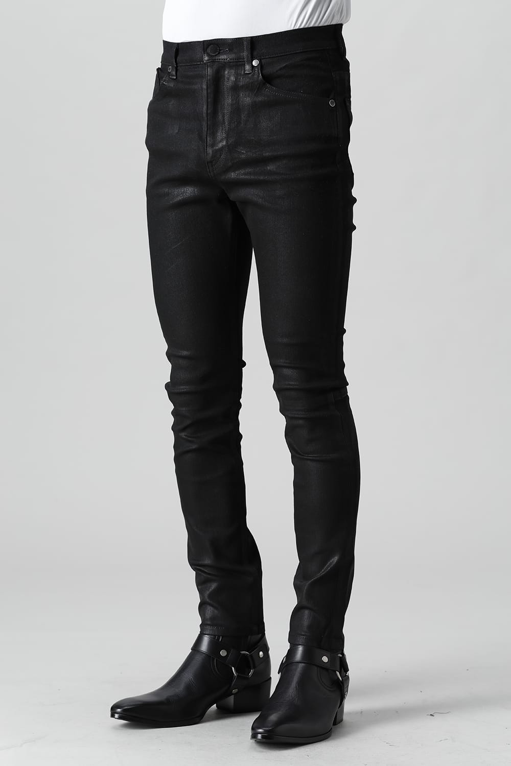 Black coating JUSTIN Denim pants