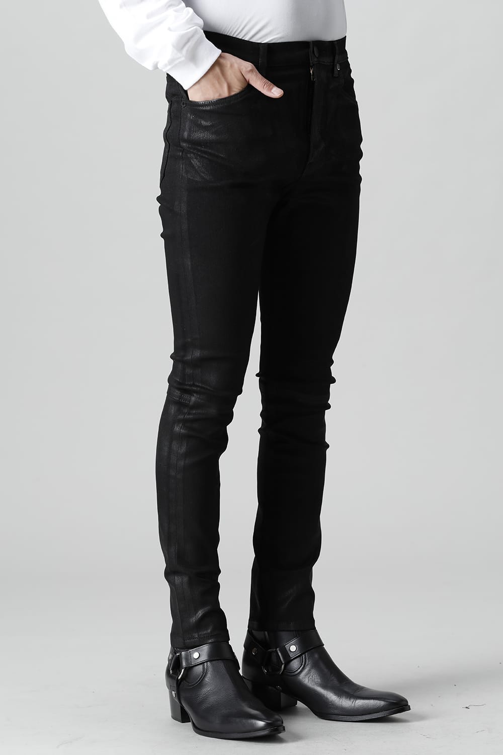 Black coating JUSTIN Denim pants