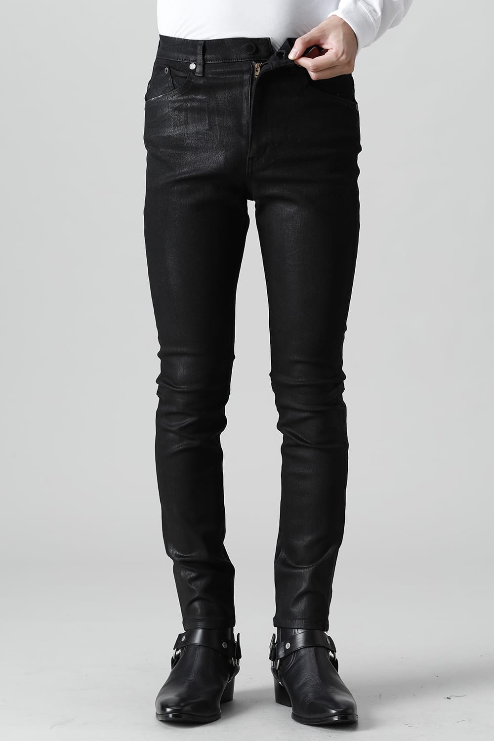 Black coating JUSTIN Denim pants