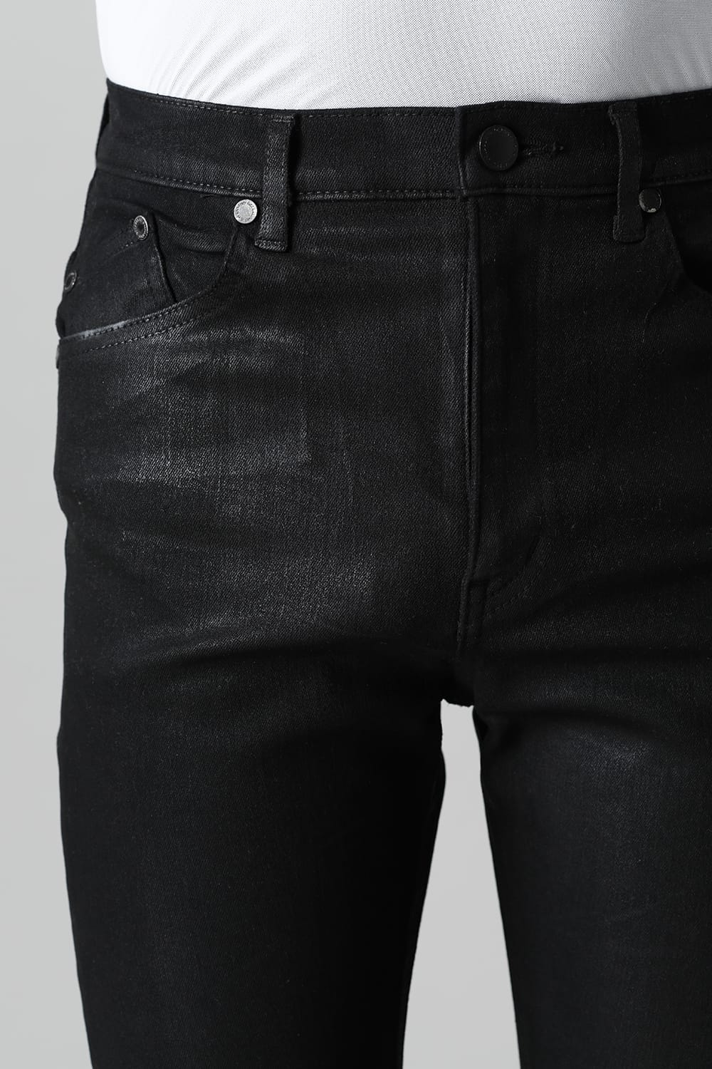 Black coating JUSTIN Denim pants