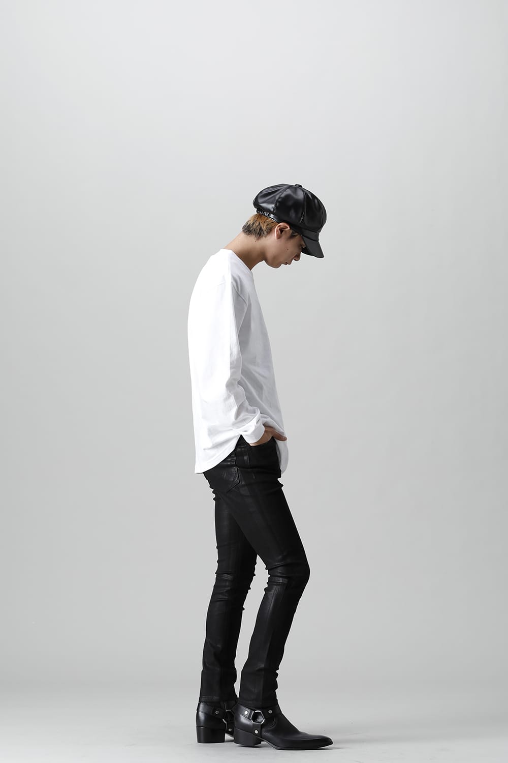 Black coating JUSTIN Denim pants