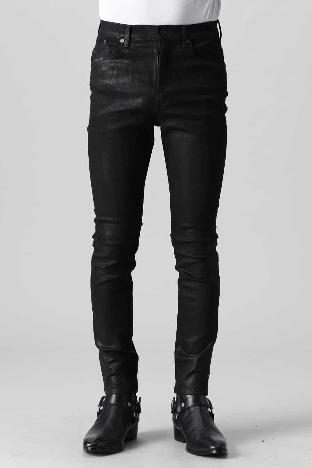 Black coating JUSTIN Denim pants