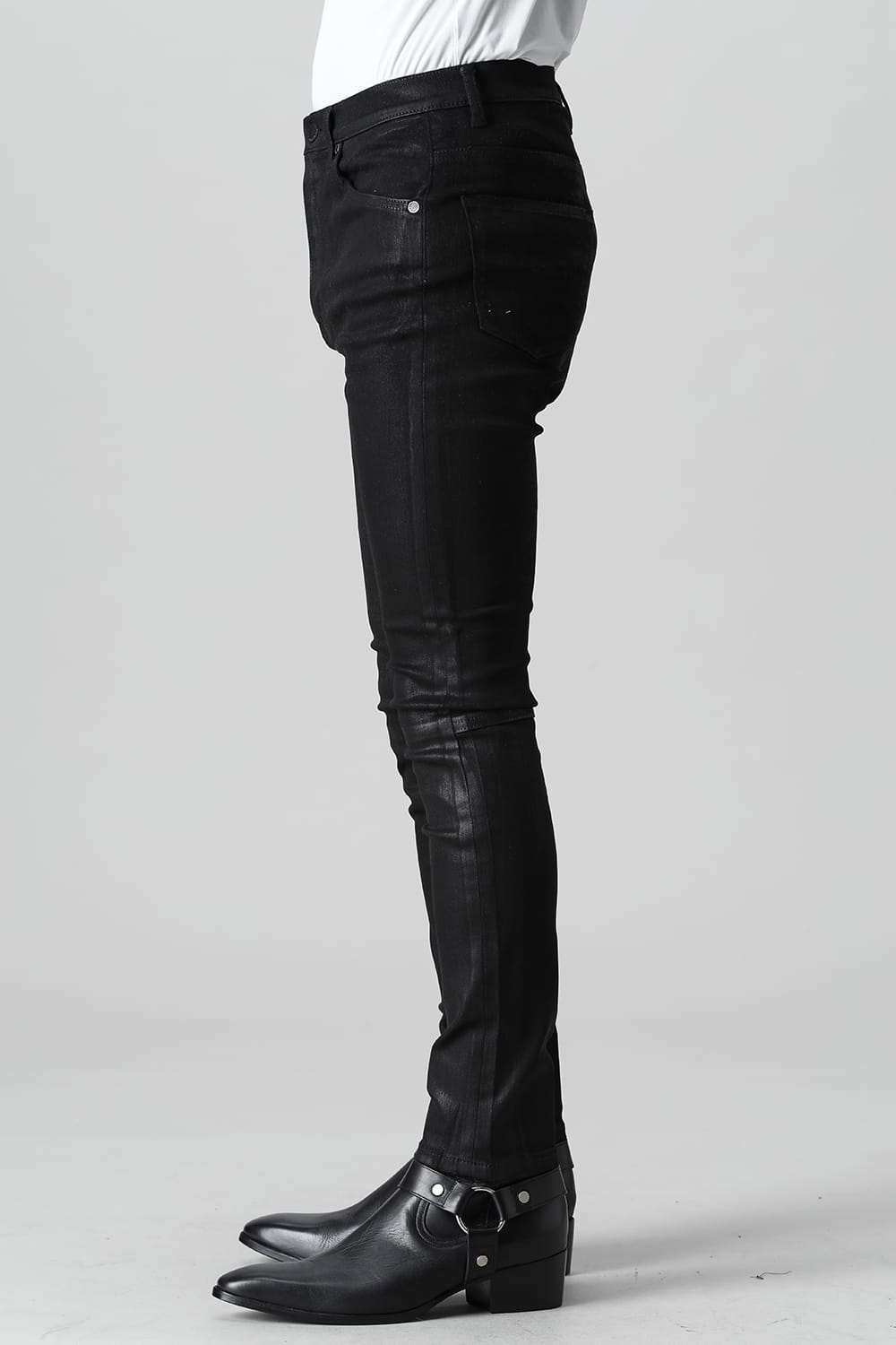 Black coating JUSTIN Denim pants