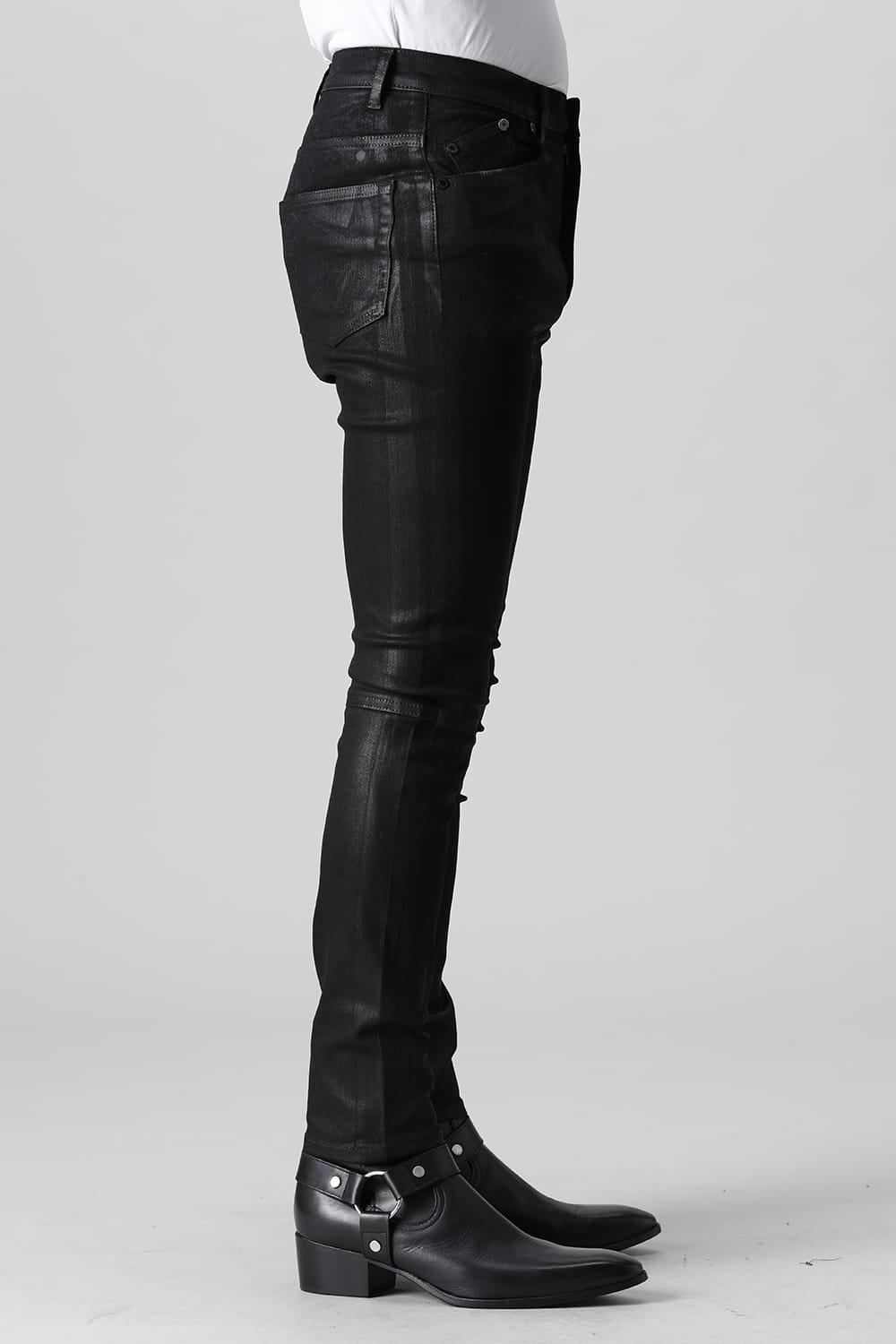 Black coating JUSTIN Denim pants