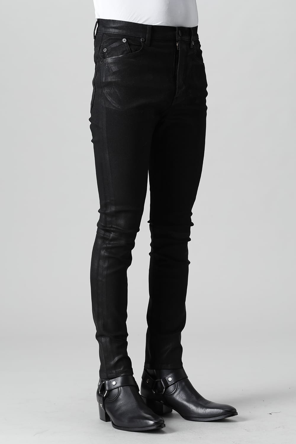 Black coating JUSTIN Denim pants