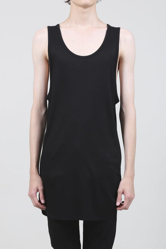 60/2 Giza Lyocel Teleco Rib Tank Top Black