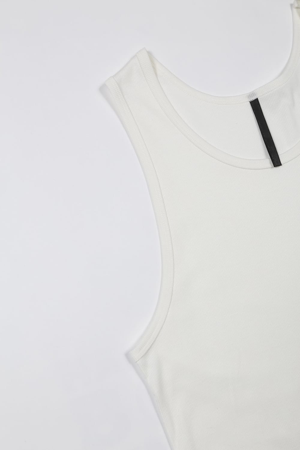 60/2 Giza Lyocel Teleco Rib Tank Top Off-White