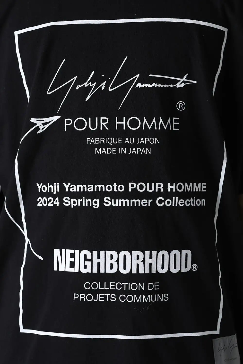 NEIGHBORHOOD x Yohji Yamamoto Print Short Sleeve T-Shirt Black