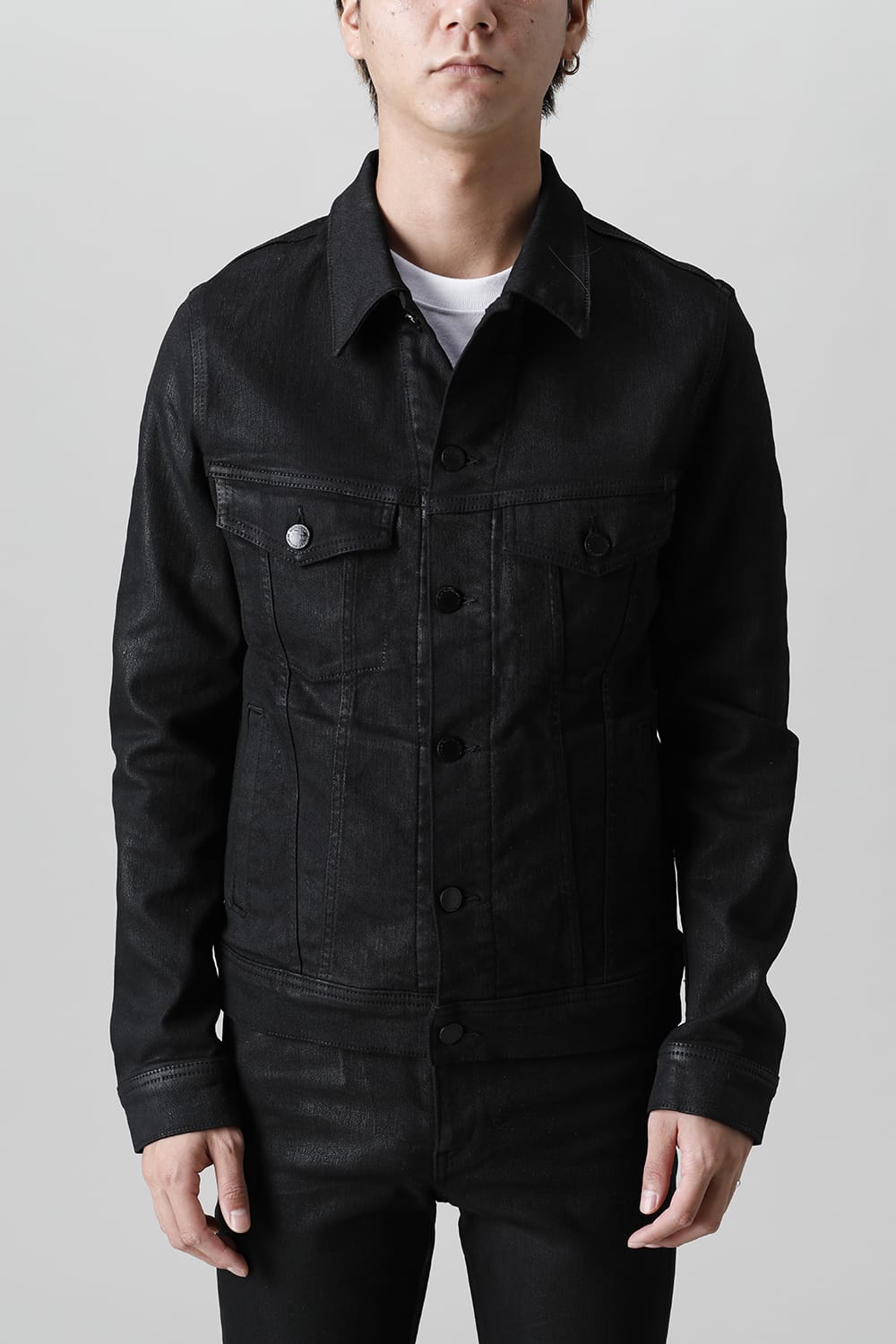 Black coating Denim jacket